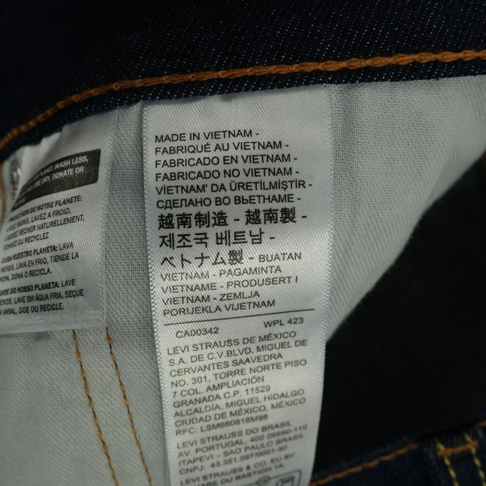 NWT Levi's 511 Slim Jeans Mens 38x30 Dark Wash Blue Stretch Cotton Denim Pants